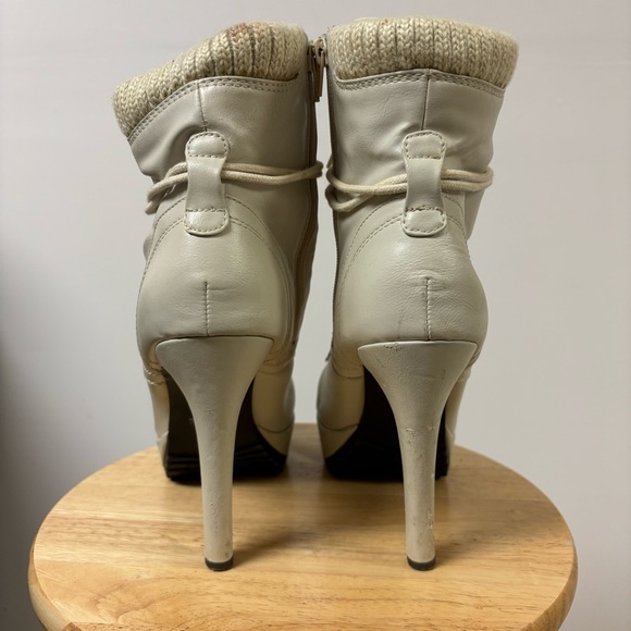 Call It Spring white lace up heel boots size 10W - Picture 8 of 10